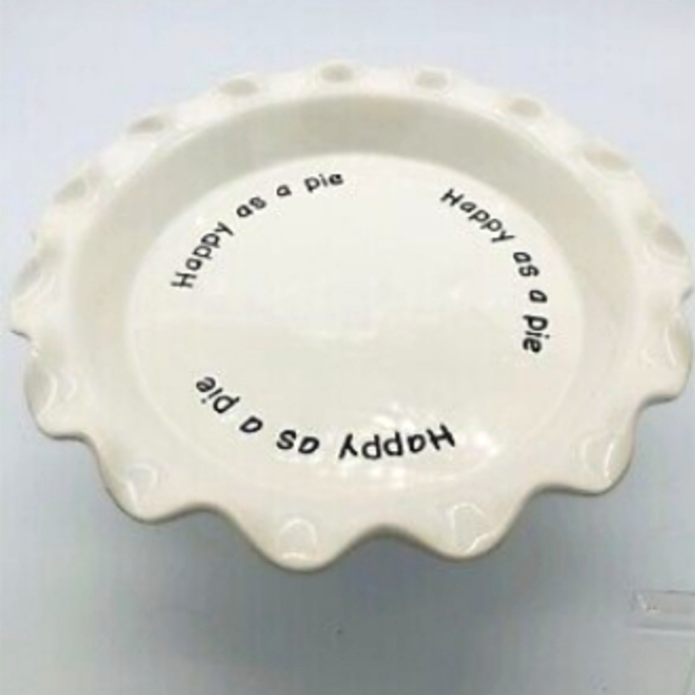 👉"HAPPY AS A PIE" BAKING DISH PLATE ~*PARINI* ~RAE DUNN INSPI
